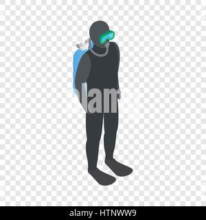 Diver isometric icon Stock Vector