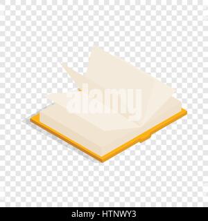 Yellow open book isometric icon Stock Vector