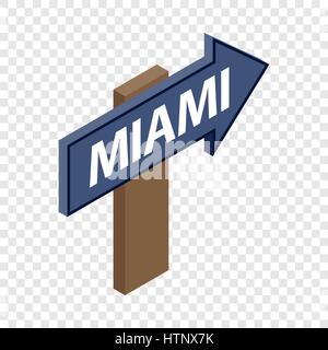 Sign arrow Miami isometric icon Stock Vector