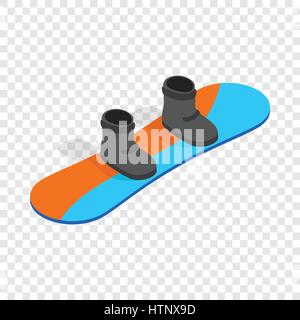 Snowboard with boots isometric icon Stock Vector