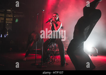 London, UK. 13th March, 2017. March 13, 2017 - American singer and songwriter, Jillian Rose Banks, known simply as Banks, performs in London at the Round House in Camden, 2017 Credit: Myles Wright/ZUMA Wire/Alamy Live News Stock Photo