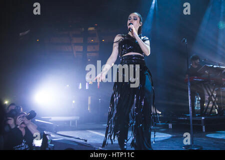 London, UK. 13th March, 2017. March 13, 2017 - American singer and songwriter, Jillian Rose Banks, known simply as Banks, performs in London at the Round House in Camden, 2017 Credit: Myles Wright/ZUMA Wire/Alamy Live News Stock Photo