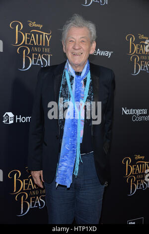 NEW YORK, NY - 13 Mar 2017: Sir Ian McKellen attends the 'Beauty And The Beast' New York Screening at Alice Tully Hall at Lincoln Center on March 13, 2017 in New York City. credit: Erik Pendzich Stock Photo