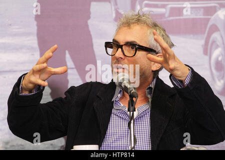 Mexico City, Mexico. 14th March, 2017. The Mexican director, Alfonso Cuaron during the press conference to announce the closing of the filming of the film Roma in the museum of Mexico City.Leonardo Casas/ Alamy Live News Stock Photo