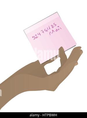 Hand HOLD sheet for records. on a white background. Illustration for your design. Stock Vector