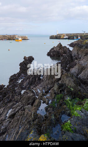 Outer harbour at Mevagissey in Cornwall Stock Photo