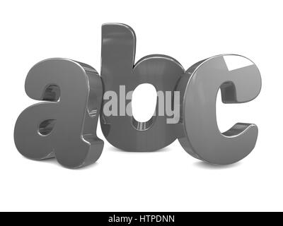 metal abc alphabet letters 3d render illustration Stock Photo
