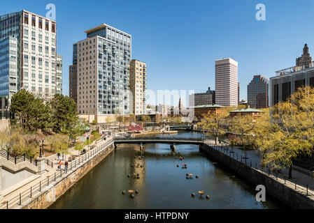 PROVIDENCE, RI - APRIL 30:. City skyline in New England region of the United States on April 30th, 2016 in Providence RI Stock Photo