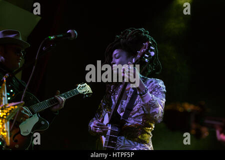 February 7th, 2017 - Toronto, Ontario, Canada: Nashville singer Valerie June performs at The Great Hall Stock Photo