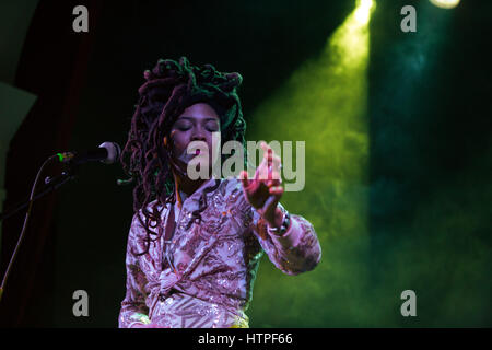 February 7th, 2017 - Toronto, Ontario, Canada: Nashville singer Valerie June performs at The Great Hall Stock Photo