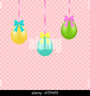 Easter eggs on a ribbon Stock Vector