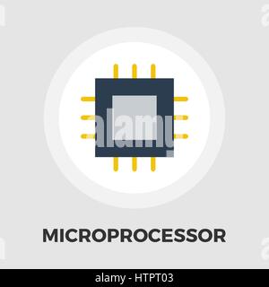 Microprocessor icon vector. Flat icon isolated on the white background. Editable EPS file. Vector illustration. Stock Vector