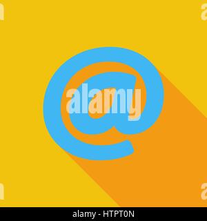 Email icon. Flat vector related icon with long shadow for web and mobile applications. It can be used as - logo, pictogram, icon, infographic element. Stock Vector