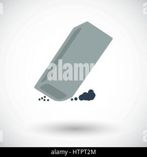 Eraser. Single flat icon on white background. Vector illustration. Stock Vector