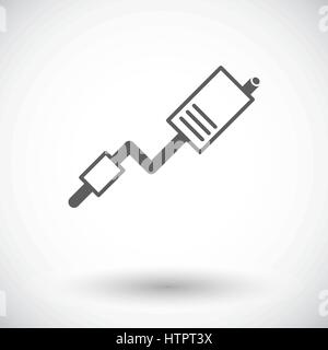 Exhaust pipe. Single flat icon on white background. Vector illustration. Stock Vector