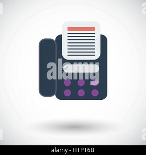 Fax. Single flat icon on white background. Vector illustration. Stock Vector