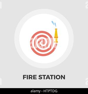 Fire Station icon vector. Flat icon isolated on the white background. Editable EPS file. Vector illustration. Stock Vector