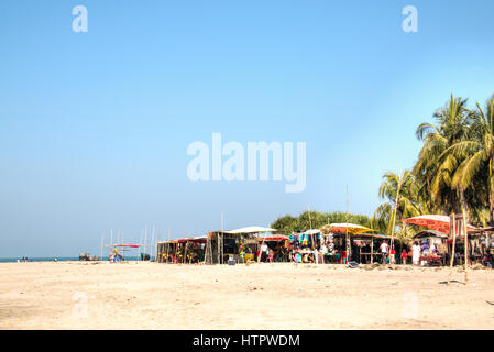 Several stalls with souvenirs and fresh coconuts on Saint Martin's island, Bangladesh Stock Photo