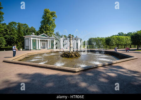 Fountains in Peterhof palace, Saint Petersburg (Russia) Stock Photo