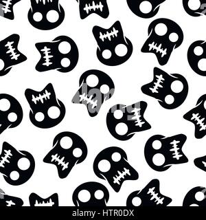 Seamless pirate pattern with Jolly Roger in different variations Stock ...