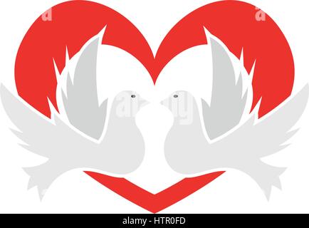 Illustration Peace Doves Heart for the creative use in graphic design Stock Vector