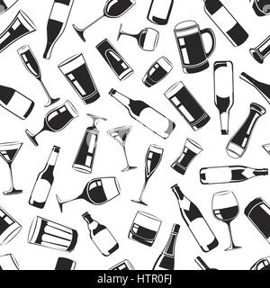 Illustration Seamless Pattern Drinks for the creative use in graphic design Stock Vector