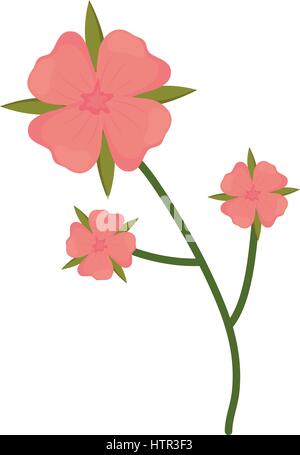 flower geranium branch spring icon Stock Vector