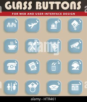 Airport simply symbols for web and user interface Stock Vector