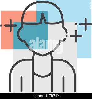 Man, human avatars icon 3 Color Stock Vector