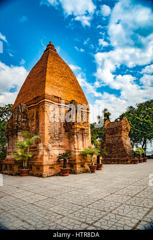 The towers of Po Nagar near Nha Trang in Vietnam. Towers were built by the Cham civilization Stock Photo