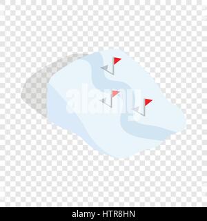 Ski route isometric icon Stock Vector