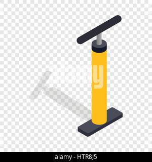 Yellow hand bicycle pump isometric icon Stock Vector