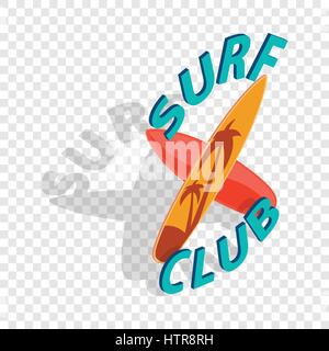 Surf club isometric icon Stock Vector