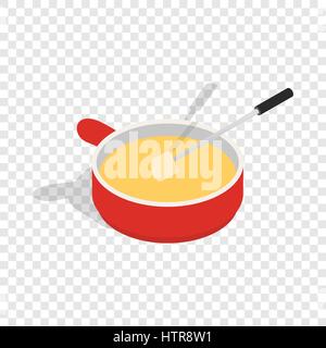 Cheese fondue isometric icon Stock Vector