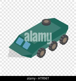 Armoured troop carrier wheeled isometric icon Stock Vector