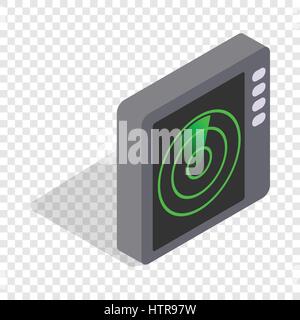Radar screen isometric icon Stock Vector