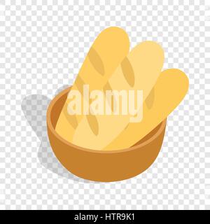 Fresh loaves isometric icon Stock Vector