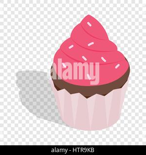 Cupcake isometric icon Stock Vector