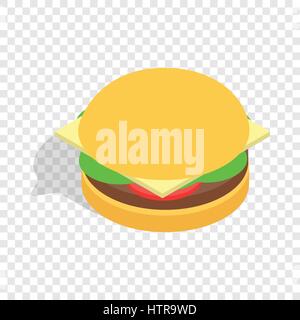 Hamburger isometric icon Stock Vector