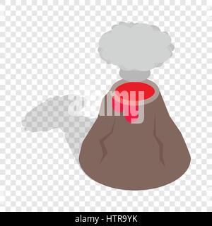 Volcano erupting isometric icon Stock Vector