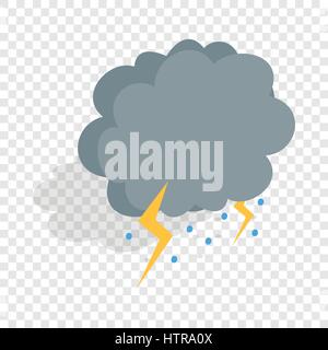 Cloud, lightning and hail isometric icon Stock Vector