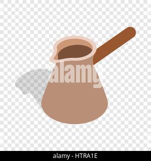 Brown coffee cezve isometric icon Stock Vector