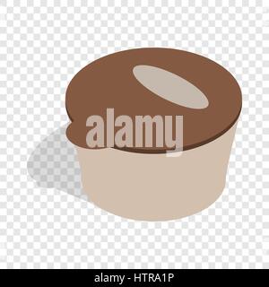 Brown plastic container for food storage icon Stock Vector