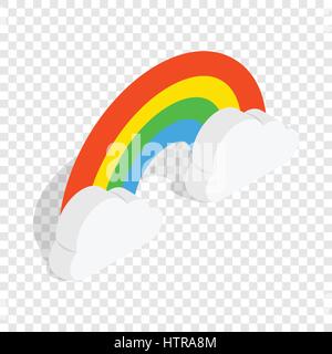 Rainbow and clouds isometric icon Stock Vector