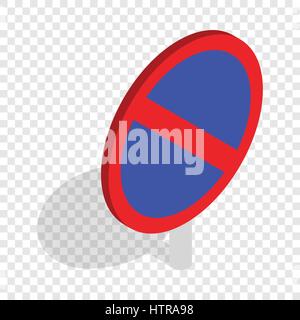 No parking traffic sign isometric icon Stock Vector