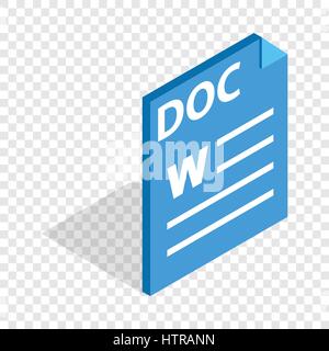 Text file format DOC isometric icon Stock Vector
