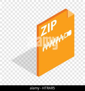 Archive ZIP format isometric icon Stock Vector