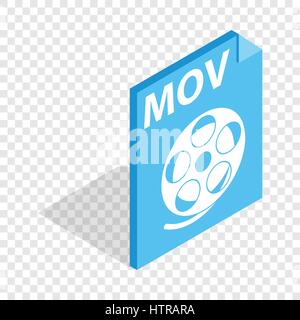 MOV video file extension isometric icon Stock Vector