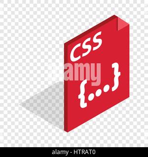 CSS file extension isometric icon Stock Vector