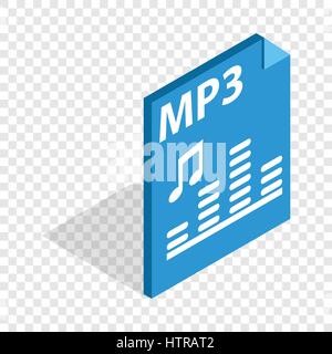 MP3 file format isometric icon Stock Vector